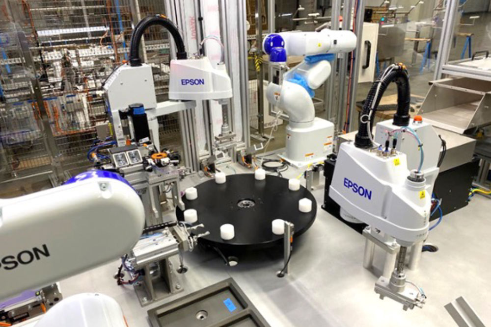 Arm robotics performing a task